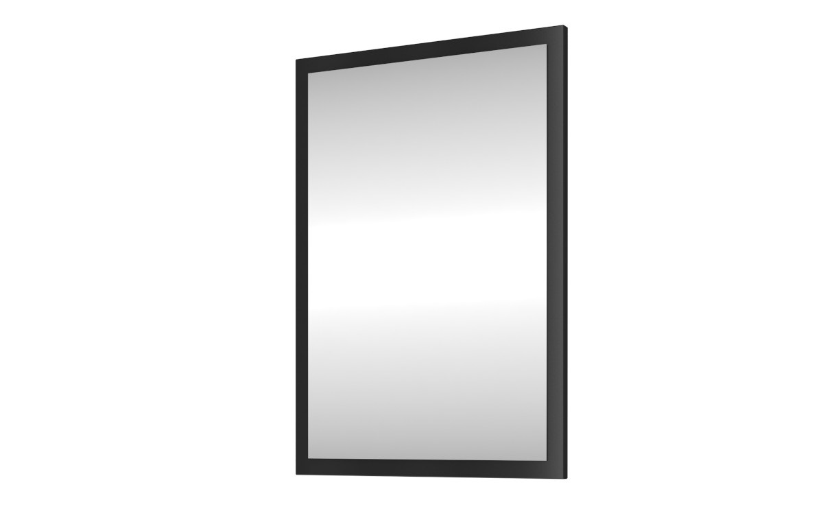 Prostokątne minimalistyczne lustro w czarnej ramie