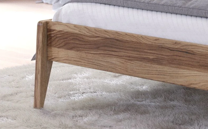 Solidne łóżko z drewna dębowego