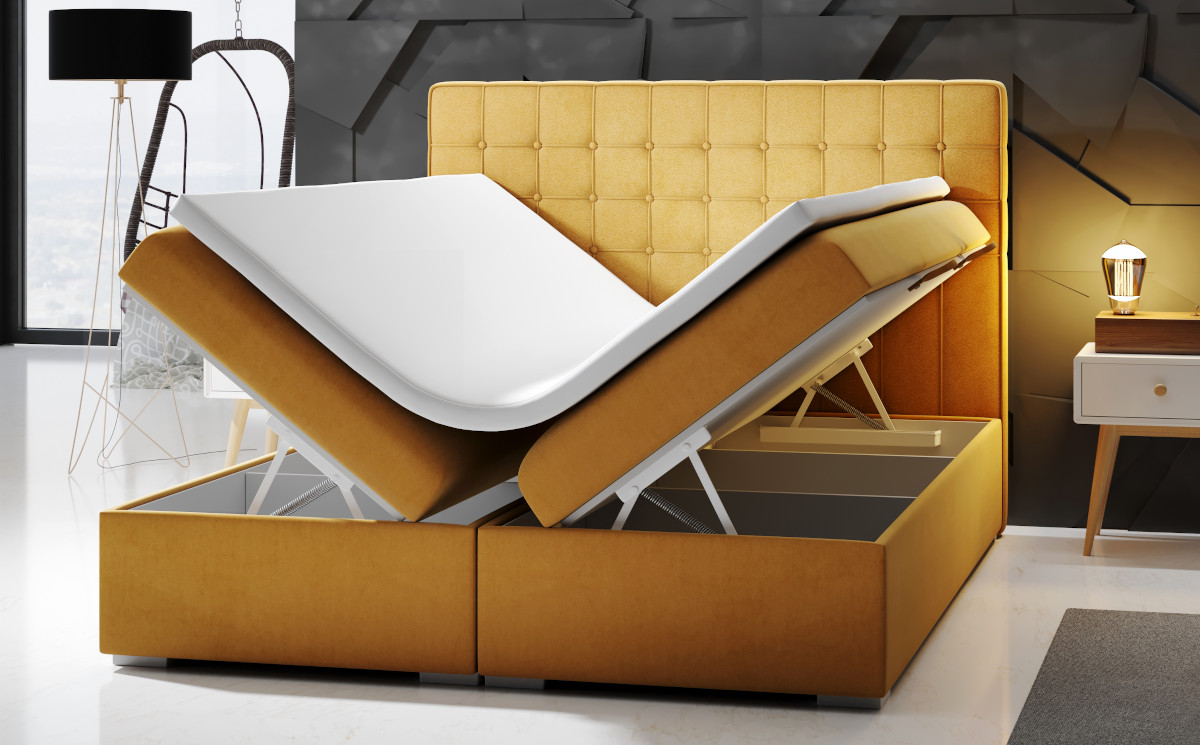 Eleganckie łóżko kontynentalne wyposażone w topper