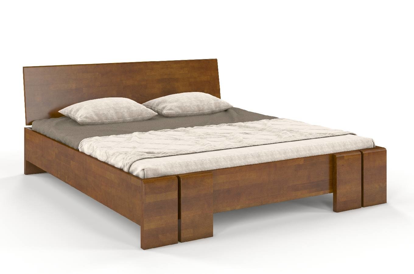 Łóżko drewniane bukowe Skandica VESTRE Maxi & Long / 140x220 cm, kolor orzech