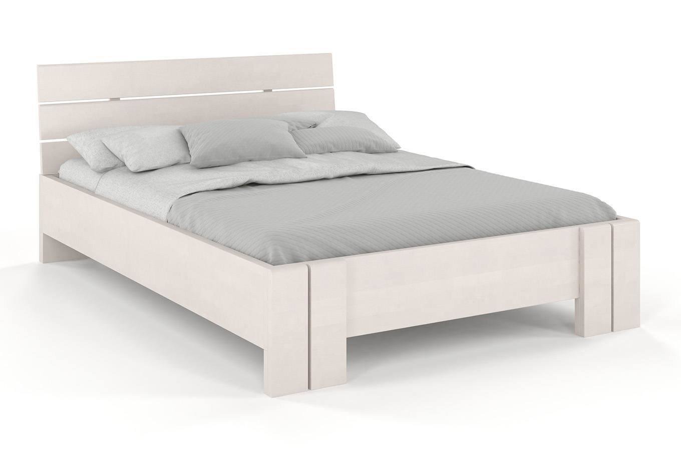 Łóżko drewniane bukowe Visby Arhus High BC Long (Skrzynia na pościel) / 180x220 cm, kolor biały