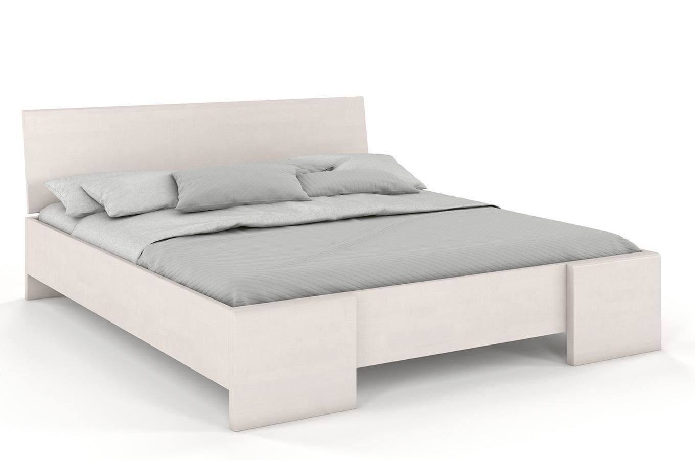 Łóżko drewniane bukowe Visby Hessler High / 200x200 cm, kolor biały