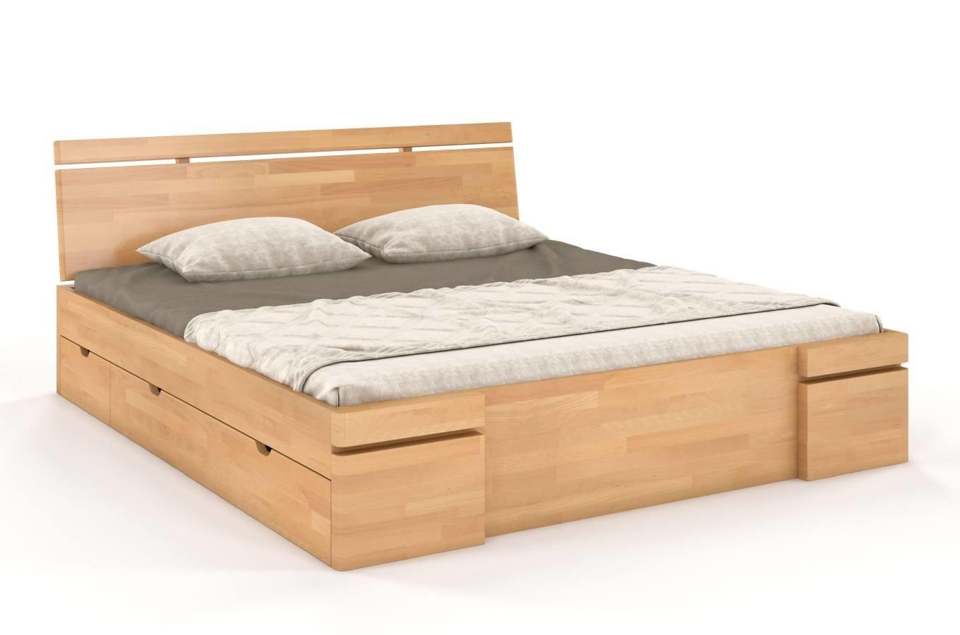 Łóżko drewniane bukowe z szufladami Skandica SPARTA Maxi & DR / 120x200 cm, kolor naturalny