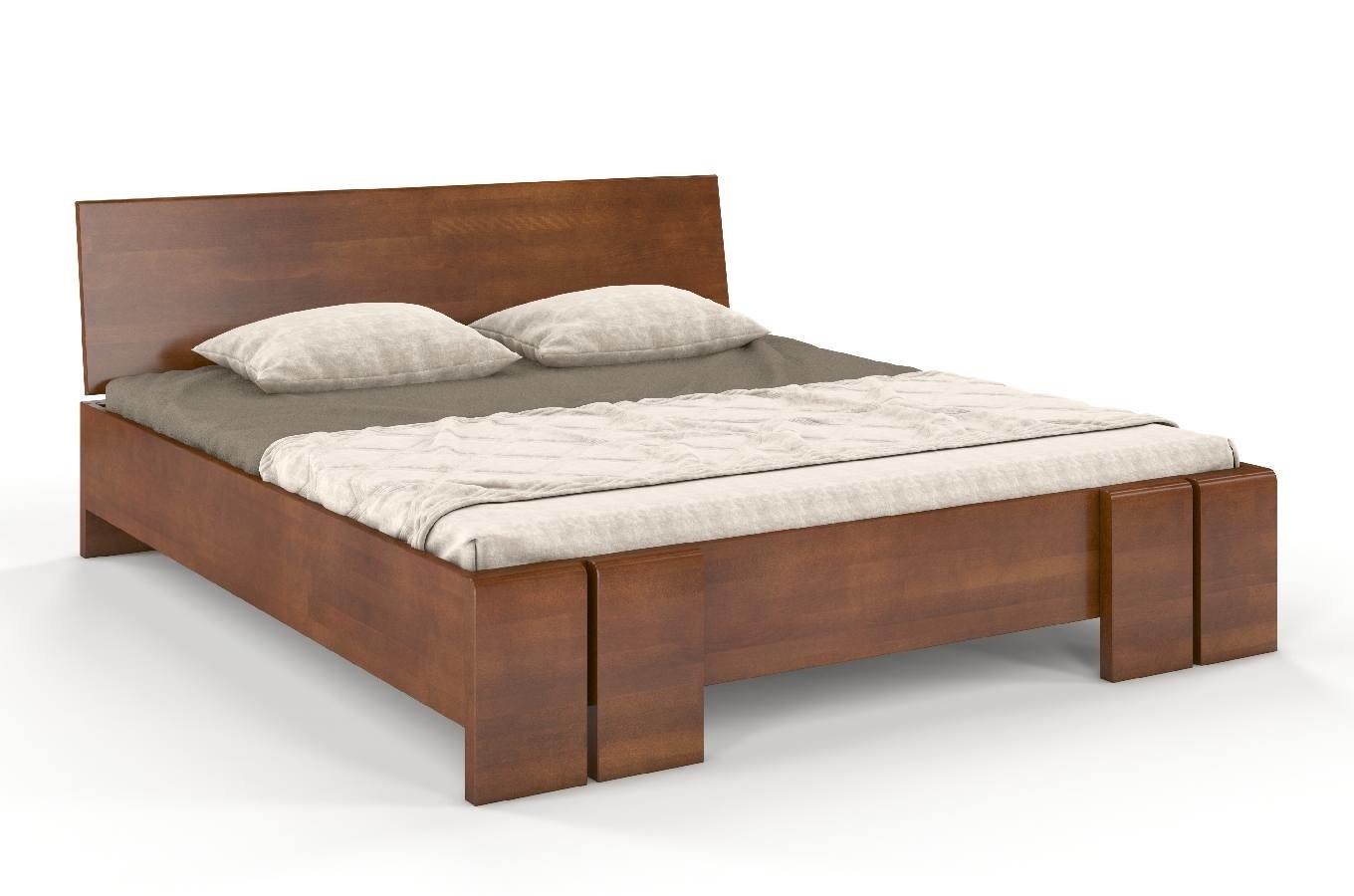 Łóżko drewniane bukowe ze skrzynią na pościel Skandica VESTRE Maxi & ST / 180x200 cm, kolor orzech