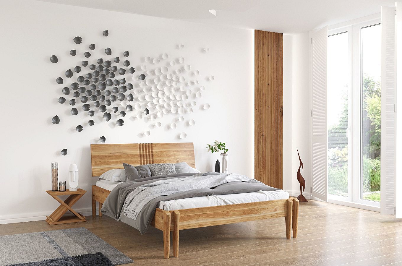Łóżko drewniane dębowe Visby POZNAŃ / 180x200 cm, olej naturalny
