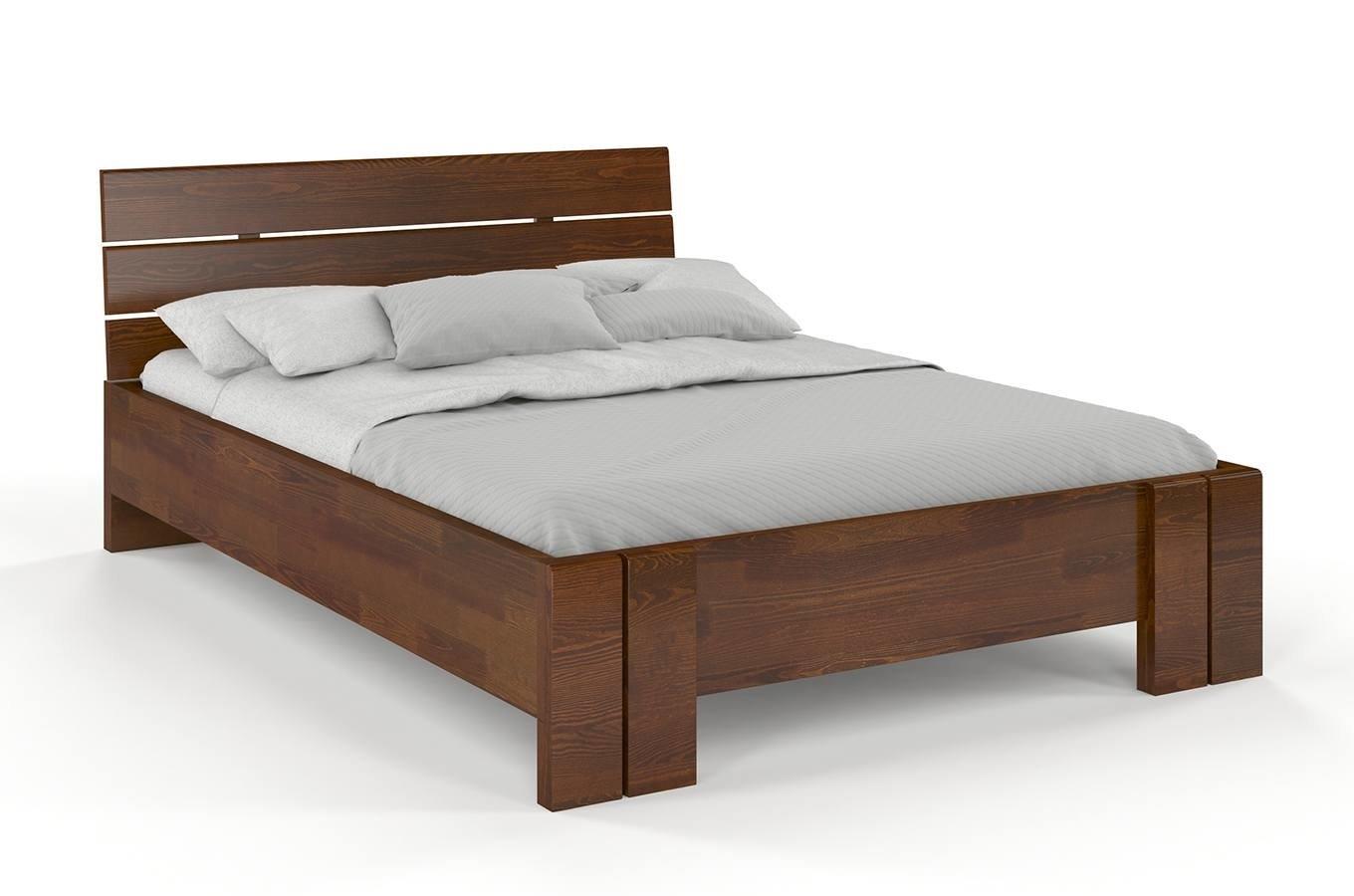 Łóżko drewniane sosnowe Visby Arhus High & Long (długość + 20 cm) / 160x220 cm, kolor orzech
