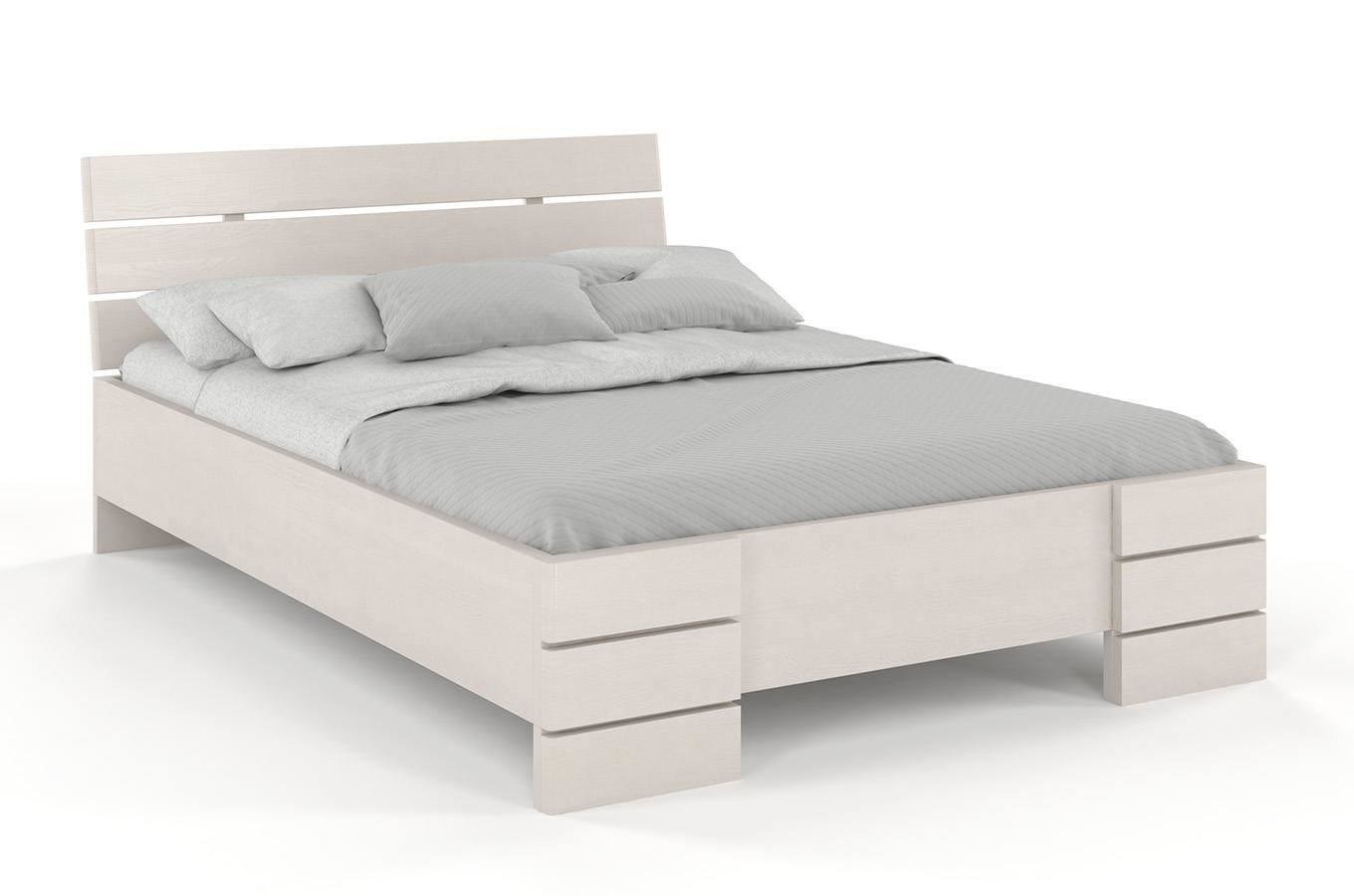 Łóżko drewniane sosnowe Visby Sandemo High & LONG (długość + 20 cm) / 90x220 cm, kolor biały