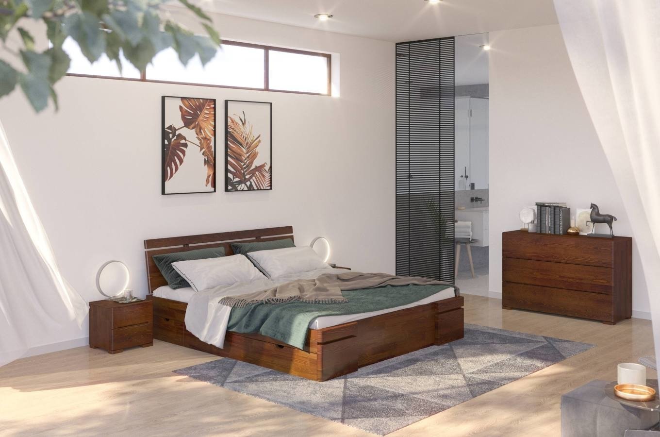 Łóżko drewniane sosnowe z szufladami Skandica SPARTA Maxi & DR