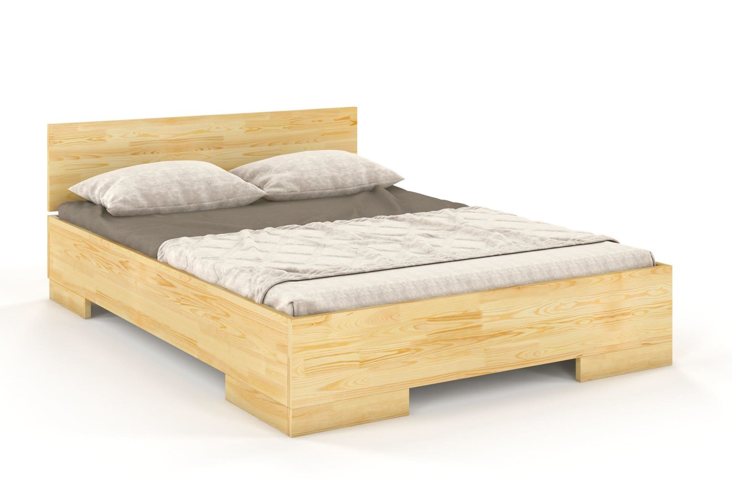 Łóżko drewniane sosnowe ze skrzynią na pościel Skandica SPECTRUM Maxi & Long ST (długość + 20 cm) / 140x220 cm, kolor naturalny