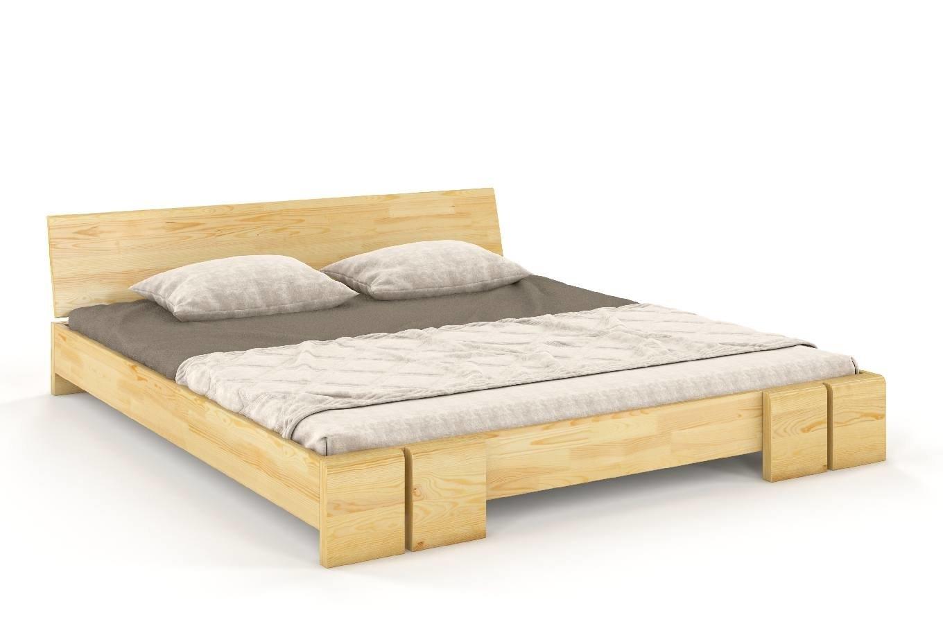 Wysyłka w 48h. Łóżko drewniane sosnowe Skandica VESTRE Niskie / 200x200 cm, kolor naturalny - Promocja!