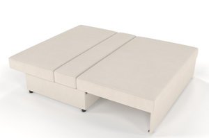 Beżowa rozkładana sofa Dancan OLGA z funkcją spania i pojemnikiem na pościel / szerokość 156 cm