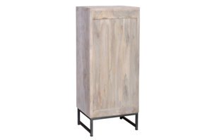 Biała drewniana wysoka komoda MANGO z szufladami / szerokość 45 cm