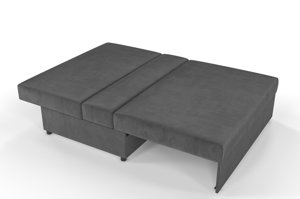 Ciemno-szara rozkładana sofa Dancan OLGA z funkcją spania i pojemnikiem na pościel / szerokość 136 cm