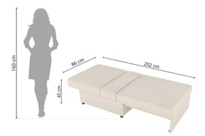 Ciemno-szara rozkładana sofa Dancan OLGA z funkcją spania i pojemnikiem na pościel / szerokość 86 cm