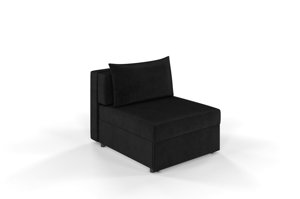 Czarna rozkładana sofa Dancan OLGA z funkcją spania i pojemnikiem na pościel / szerokość 86 cm