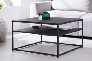 Czarny metalowy stolik kawowy DURA STEEL / 70x70 cm