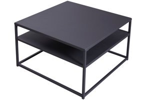 Czarny metalowy stolik kawowy DURA STEEL / 70x70 cm