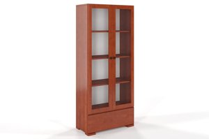 Drewniana bukowa witryna ze szklanymi drzwiami Visby SANDEMO 1S80 / kolor palisander