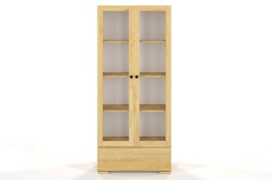 Drewniana sosnowa witryna ze szklanymi drzwiami Visby SANDEMO 1S80 / kolor naturalny