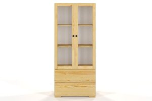 Drewniana sosnowa witryna ze szklanymi drzwiami Visby SANDEMO 2S80