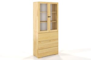 Drewniana sosnowa witryna ze szklanymi drzwiami Visby SANDEMO 3S80