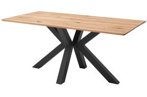 Drewniany stół industrialny ANTIGUA / 200 x 100 cm, blat dębowy (2,5 cm)