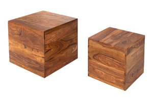 Drewniany stolik MAKASSAR /zestaw 2 sztuk