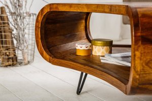 Drewniany stolik kawowy SPIN / 90x90x38 cm