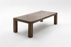 Duży drewniany dębowy stół LEEDS 220 x 100 cm / dąb lity postarzany