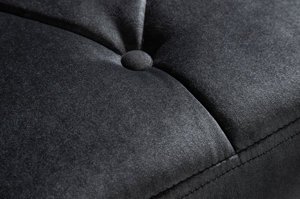 Elegancka ławka MODERN BAROCK z czarnym siedziskiem i srebrnymi nogami / 170x48cm