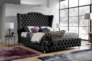 Eleganckie łóżko tapicerowane do sypialni VALENTINO w stylu glamour. Obniżka ceny!