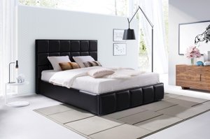 Klasyczne łóżko tapicerowane do sypialni PATRIZIA przeszycia w kwadraty. Obniżka ceny!