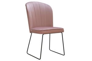 Krzesło tapicerowane CORNELIA U z pionowymi przeszyciami 