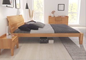 Łóżko drewniane bukowe Skandica AGAVA / 200x200 cm, kolor naturalny