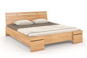 Łóżko drewniane bukowe Skandica SPARTA Maxi / 200x200 cm, kolor orzech