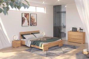 Łóżko drewniane bukowe Skandica SPARTA Maxi & Long / 120x220 cm, kolor orzech