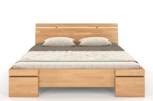 Łóżko drewniane bukowe Skandica SPARTA Maxi & Long / 140x220 cm, kolor biały