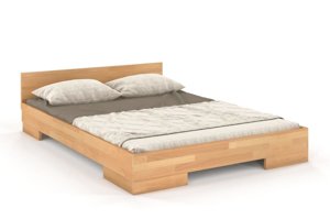 Łóżko drewniane bukowe Skandica SPECTRUM Long (długość + 20 cm) / 140x220 cm, kolor orzech