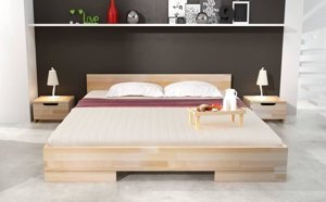 Łóżko drewniane bukowe Skandica SPECTRUM Long (długość + 20 cm) / 180x220 cm, kolor orzech