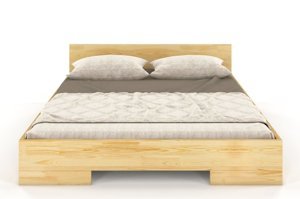Łóżko drewniane bukowe Skandica SPECTRUM Niskie / 200x200 cm, kolor orzech