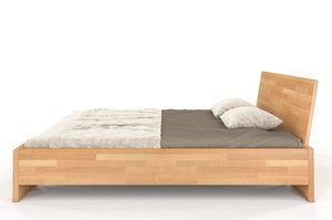 Łóżko drewniane bukowe Skandica VESTRE Maxi / 160x200 cm, kolor orzech