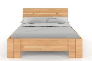 Łóżko drewniane bukowe Visby ARHUS High / 200x200 cm, kolor naturalny