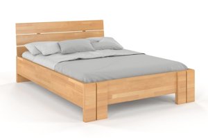 Łóżko drewniane bukowe Visby ARHUS High / 200x200 cm, kolor orzech