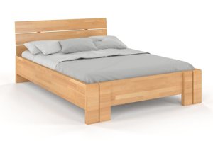 Łóżko drewniane bukowe Visby ARHUS High BC (Skrzynia na pościel) / 160x200 cm, kolor naturalny