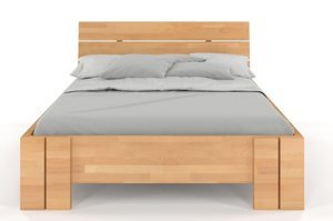 Łóżko drewniane bukowe Visby Arhus High BC Long (Skrzynia na pościel) / 160x220 cm, kolor palisander