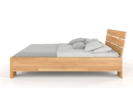 Łóżko drewniane bukowe Visby Arhus High & LONG (długość + 20 cm) / 120x220 cm, kolor orzech