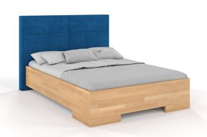 Łóżko drewniane bukowe Visby BERG z tapicerowanym zagłówkiem
