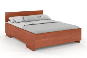 Łóżko drewniane bukowe Visby Bergman High / 140x200 cm, kolor orzech