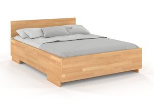 Łóżko drewniane bukowe Visby Bergman High / 200x200 cm, kolor palisander