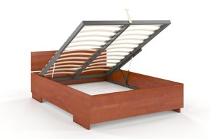Łóżko drewniane bukowe Visby Bergman High BC Long (skrzynia na pościel) / 160x220 cm, kolor biały